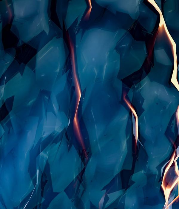 Abstract blue geometric shapes representing physical energy and balance