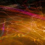 Graphic representation of dynamic movement and blue energy lines